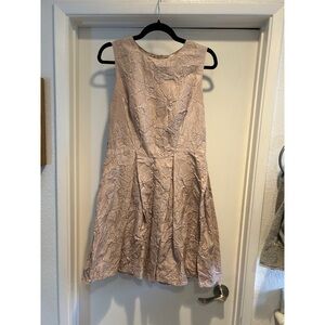 Textured Floral Apron Dress